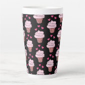Tasse Latte Cubes Cupcakes Rose Et Noir (Devant)
