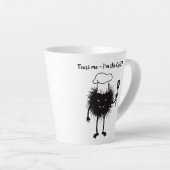 Tasse Latte Cuisine de caractères de chef amusant (Angle droit)