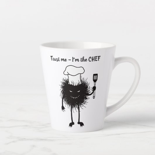Tasse Latte Cuisine de caractères de chef amusant (Droite)