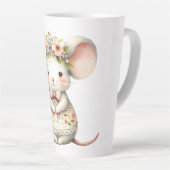 Tasse Latte Cuisine Florale Souris Couronne Fleur (Angle droit)