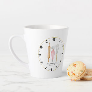 Tasse Latte Cuisinier Pâtissier Personnalisé Temps De Cuisiner