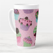 Tasse Latte Cupcake rose (Angle gauche)
