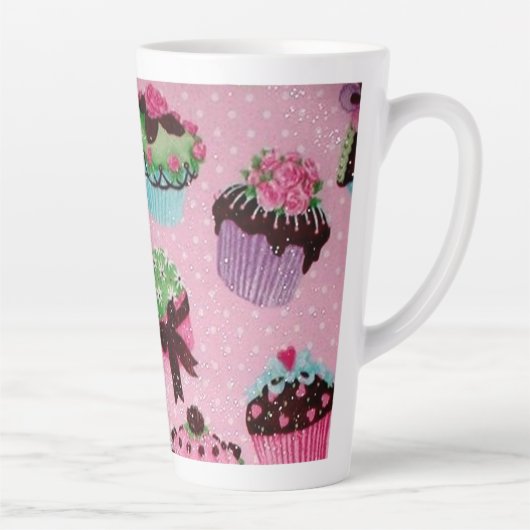 Tasse Latte Cupcake rose (Droite)