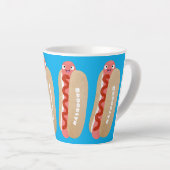 Tasse Latte Curieux hot dog Weiner dessin animé (Angle droit)