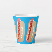 Tasse Latte Curieux hot dog Weiner dessin animé (Devant)