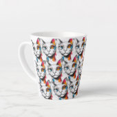 Tasse Latte Curieux Kitty (Angle gauche)