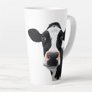 Tasse Latte Curiosité de vache en gros plan