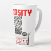 Tasse Latte Curiosité soignée Chat (Angle droit)