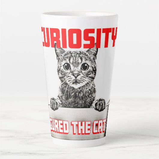 Tasse Latte Curiosité soignée Chat (Devant)