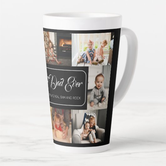 Tasse Latte Custom 8 Photo Collage Meilleure bouteille d'eau p (Angle droit)