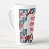Tasse Latte Custom and personalized watercolor floral  (Angle gauche)