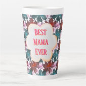 Tasse Latte Custom and personalized watercolor floral  (Devant)