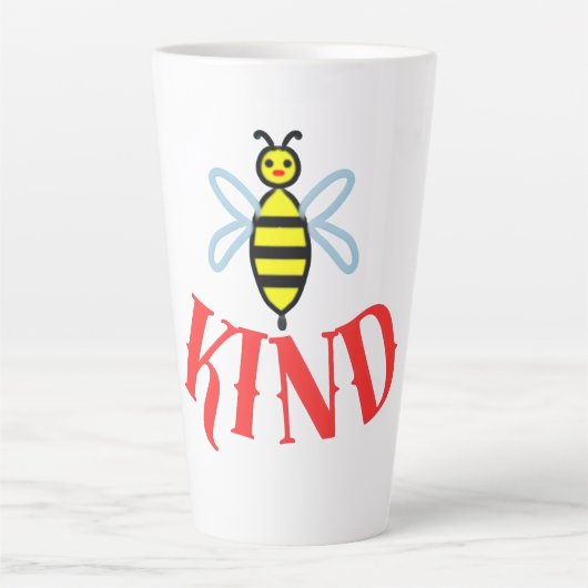 Tasse Latte Custom Bee Kind Personalized Gift  (Devant)