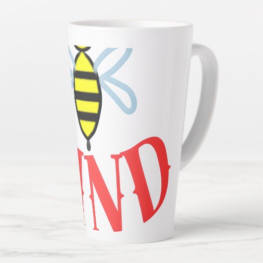 Tasse Latte Custom Bee Kind Personalized Gift  (Angle droit)
