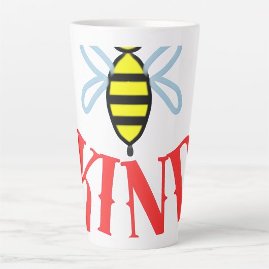 Tasse Latte Custom Bee Kind Personalized Gift  (Devant)