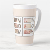 Tasse Latte Custom best Mom 3 Photo Grid Birthday Keepsake (Angle droit)