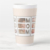 Tasse Latte Custom best Mom 3 Photo Grid Birthday Keepsake (Devant)