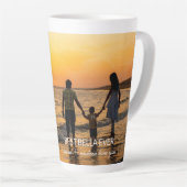 Tasse Latte Custom Filmstrip Frames Photo Collage with Text (Angle droit)