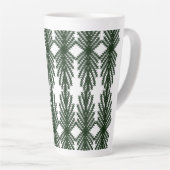 Tasse Latte Custom Forest Green Pine Tree Abstract Pattern (Angle droit)