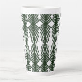 Tasse Latte Custom Forest Green Pine Tree Abstract Pattern (Devant)
