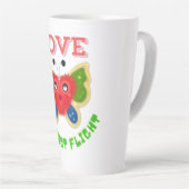 Tasse Latte Custom Fuzzy Heart Butterfly Gift (Angle droit)