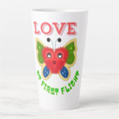 Tasse Latte Custom Fuzzy Heart Butterfly Gift (Devant)