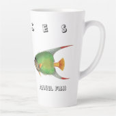 Tasse Latte Custom Green Angel Fish Pisces Astrological Sign (Droite)