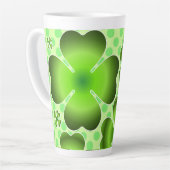 Tasse Latte Custom Green Lucky Clover Pattern Gift (Angle gauche)