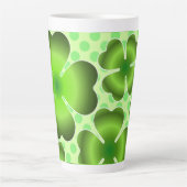 Tasse Latte Custom Green Lucky Clover Pattern Gift (Devant)