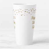 Tasse Latte Custom Joyeux 50e anniversaire confetti or (Devant)