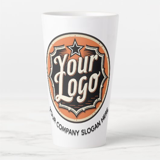 Tasse Latte Custom Logo and Text Business (Devant)