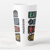 Tasse Latte Custom Name Hiking (Devant)