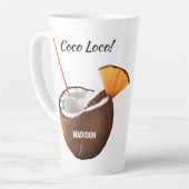 Tasse Latte Custom Name & Location Coco Loco (Angle gauche)