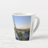 Tasse Latte Custom Paris Panoramic Skyline View Eiffel Tower (Angle droit)