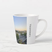 Tasse Latte Custom Paris Panoramic Skyline View Eiffel Tower (Droite)