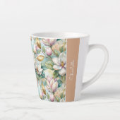 Tasse Latte Custom Pattern Elegant Magnolia Flowers (Droite)