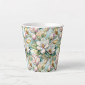 Tasse Latte Custom Pattern Elegant Magnolia Flowers (Devant)