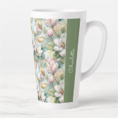 Tasse Latte Custom Pattern Elegant Magnolia Flowers (Droite)