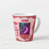 Tasse Latte Custom Photo Online Dating Valentines Coffee (Angle droit)