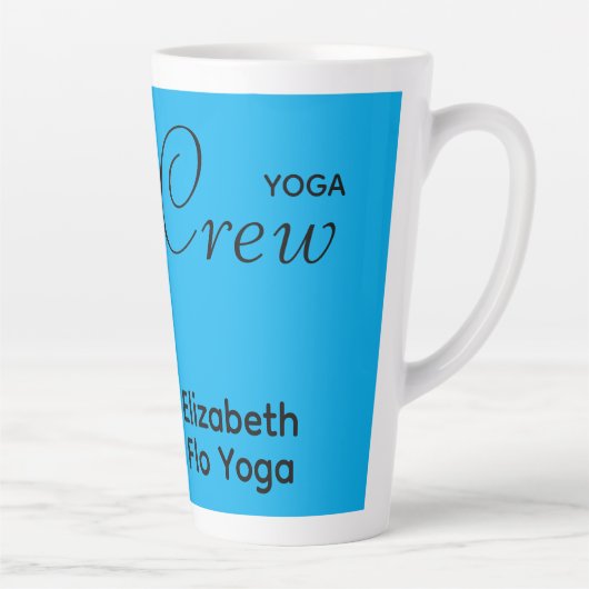 Tasse Latte Custom Print Yoga Crew Azure Blue (Droite)