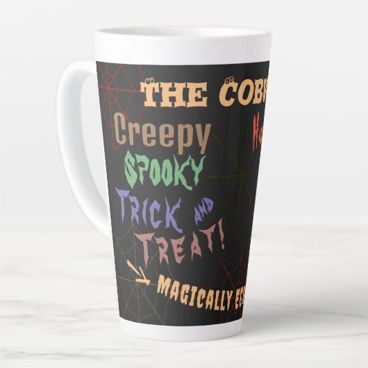 Tasse Latte Custom Spooky Halloween Magically Eerie Potions (Angle gauche)