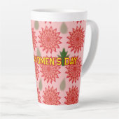 Tasse Latte Custom Spring Flower Women's Day Pattern  (Angle droit)