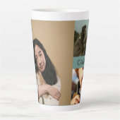 Tasse Latte Custom Three-Photo Collage and Personalized Text (Devant)