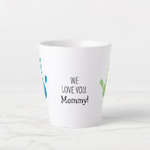 Tasse Latte Custom Two handprints We love you, Mommy!  (Devant)