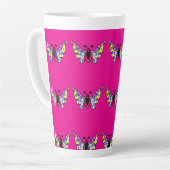 Tasse Latte Custom Vibrant Modern Folk Butterfly Art (Angle gauche)