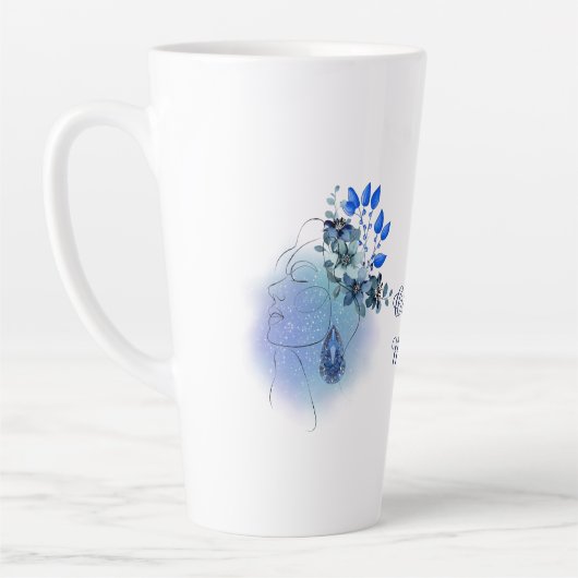Tasse Latte Customisé, mars, Aquamarine Serenity (Gauche)