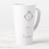 Tasse Latte Customize the names, initials and phrase Love Coff (Angle droit)