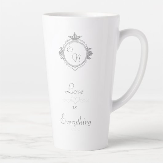Tasse Latte Customize the names, initials and phrase Love Coff (Droite)