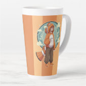 Tasse Latte Cute Anime Boy in Clownfish Costume drinking Coffe (Angle droit)