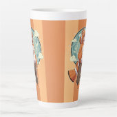 Tasse Latte Cute Anime Boy in Clownfish Costume drinking Coffe (Devant)